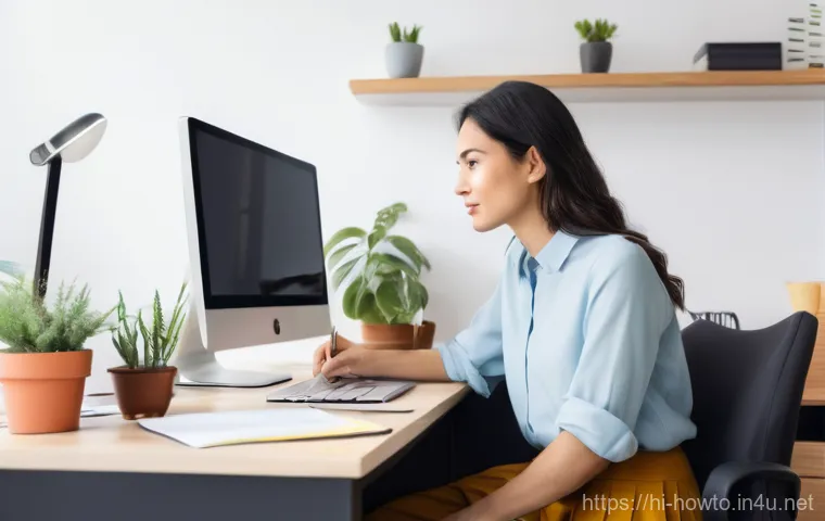 프리랜서 업무 관리 도구 활용법 - Image Prompt 1: The Organized Freelancer's Serenity**