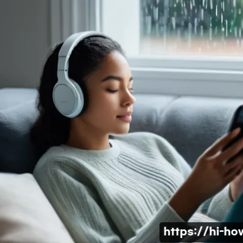 Home 32 스포티파이 활용법 - **Prompt:** A young woman, dressed in comfortable yet stylish loungewear (such as a soft sweater and...