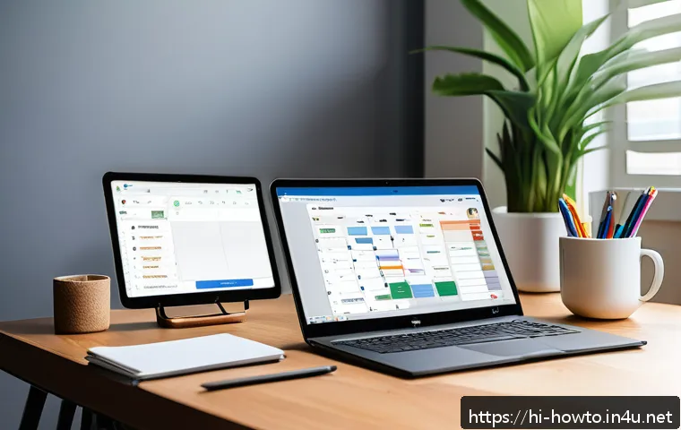 프리랜서 경력 관리 도구 활용법 - A modern freelancer&rsquo;s workspace featuring a laptop displaying a Trello board and Asana dashboard on ...